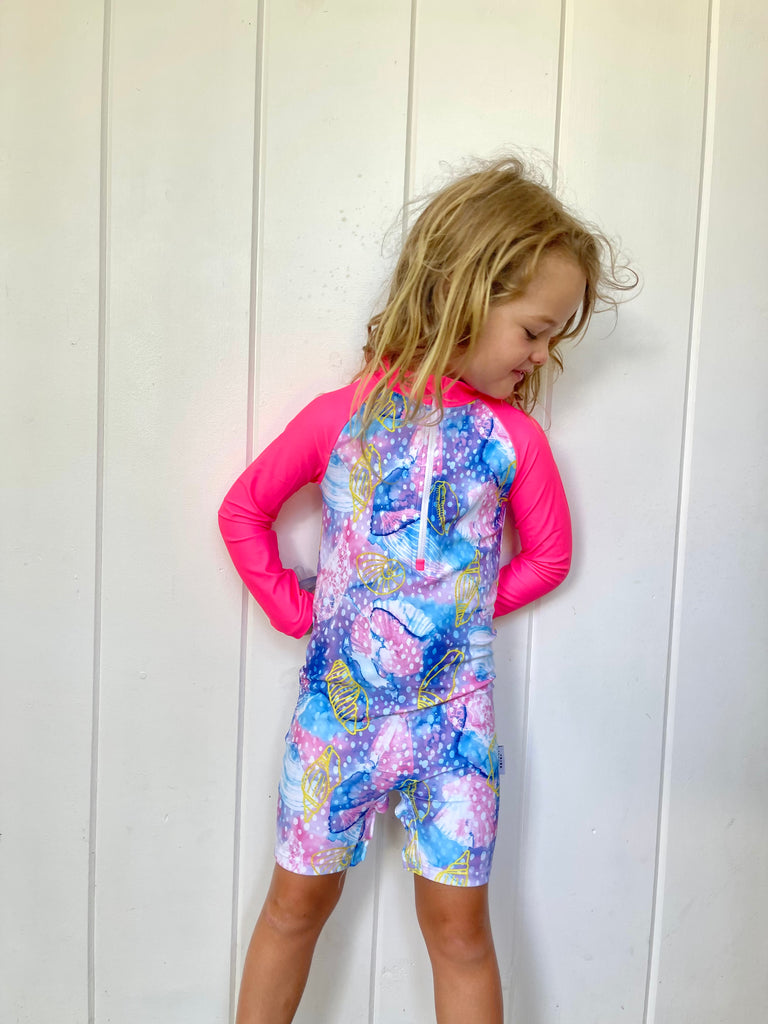 Toddler UV Suit With Snaps - Shelly Beach - Tribe Tropical