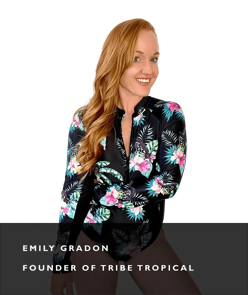 Emily Gradon, founder of Australian sun-protective swimwear brand Tribe Tropical