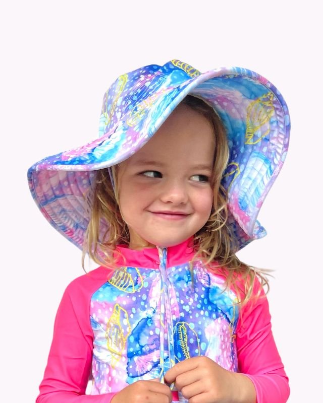 Wide Brim Swim Hat - Daintree Dusk