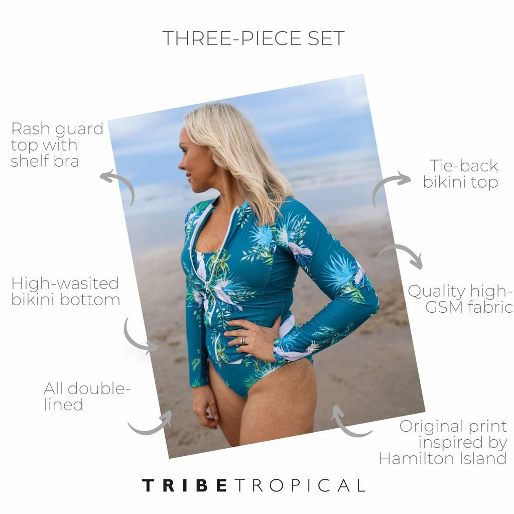 Womens Tie-Back Bikini Top - Hamilton Island - Tribe Tropical