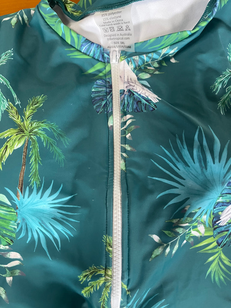 *Outlet* Women's Frill Sleeve Swimsuit - Hamilton Island - Tribe Tropical