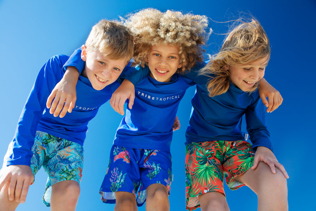Boys swimwear | Sun protective swimwear for boys - rash tops, board shorts