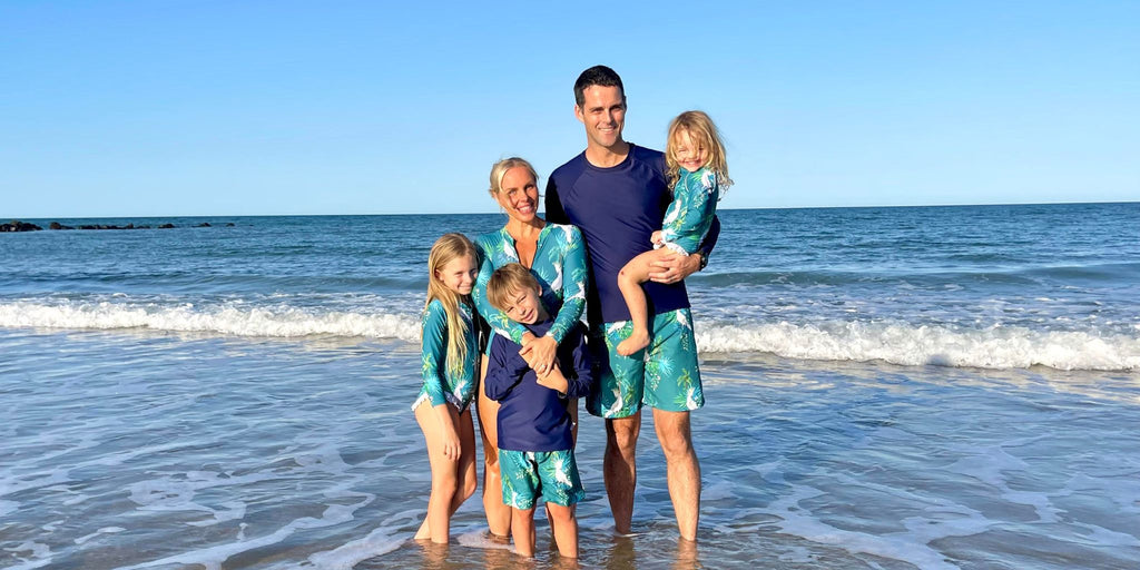 Family matching swimwear Australia. Sun protective swimwear for the family