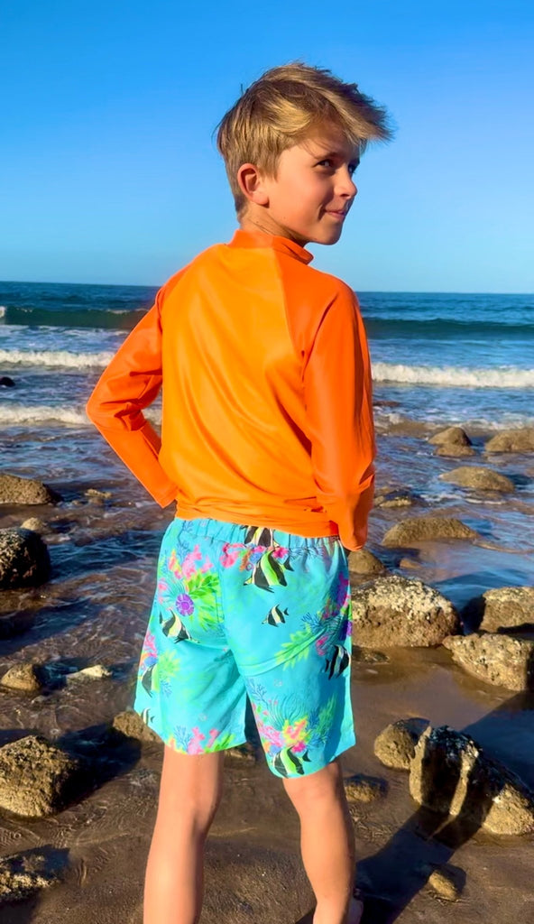 Boys Board Shorts - Marine Mirage - Tribe Tropical