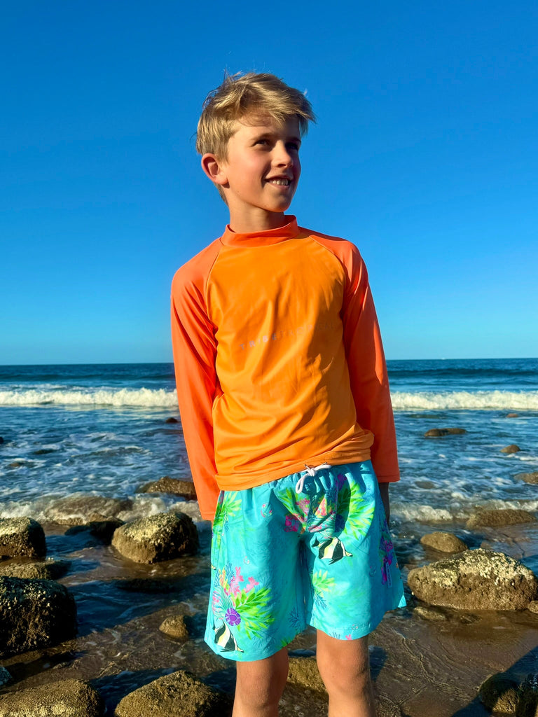 Boys Board Shorts - Marine Mirage - Tribe Tropical