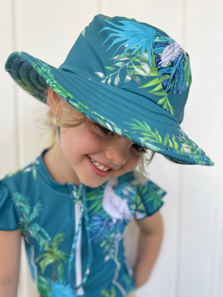 Free Wide Brim Swim Hat - Hamilton Island (Unisex) - Tribe Tropical