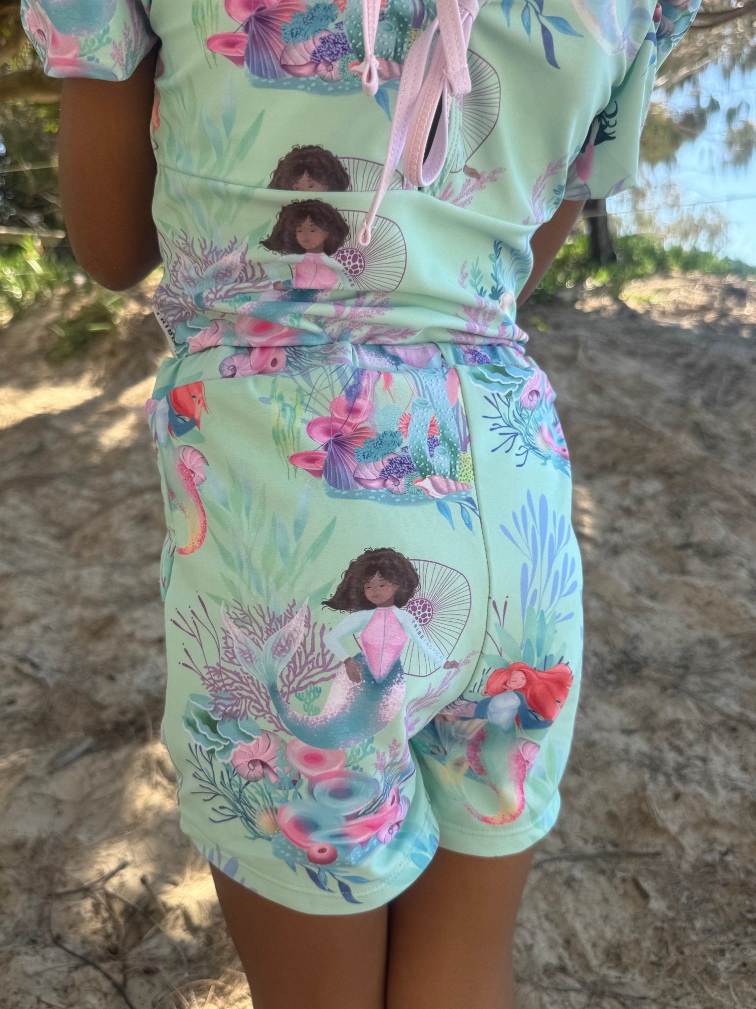 Reef Romper Romper Style Swimwear Girls Swim Shorts With Tie Kids