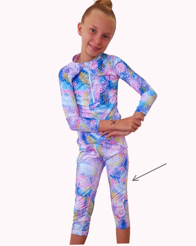 Girls Swim / Active Tights - Shelly Beach - Tribe Tropical