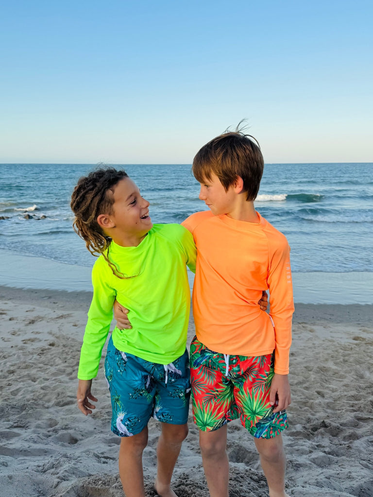 Kids Rash Guard Top V2 - Neon Green (Unisex) - Tribe Tropical