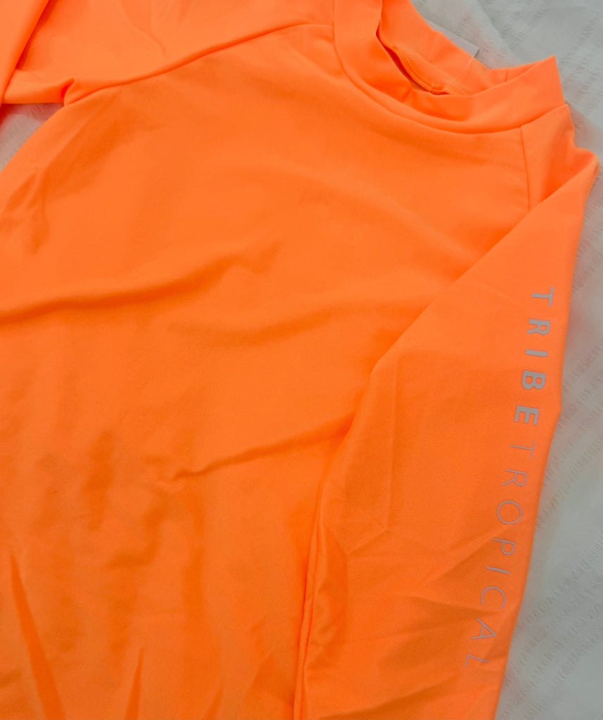 Kids Rash Guard Top V2 - Neon Orange (Unisex) - Tribe Tropical
