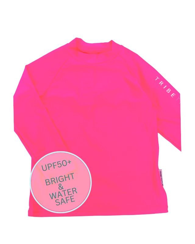 Kids Rash Guard Top V2 - Neon Pink (Unisex) - Tribe Tropical