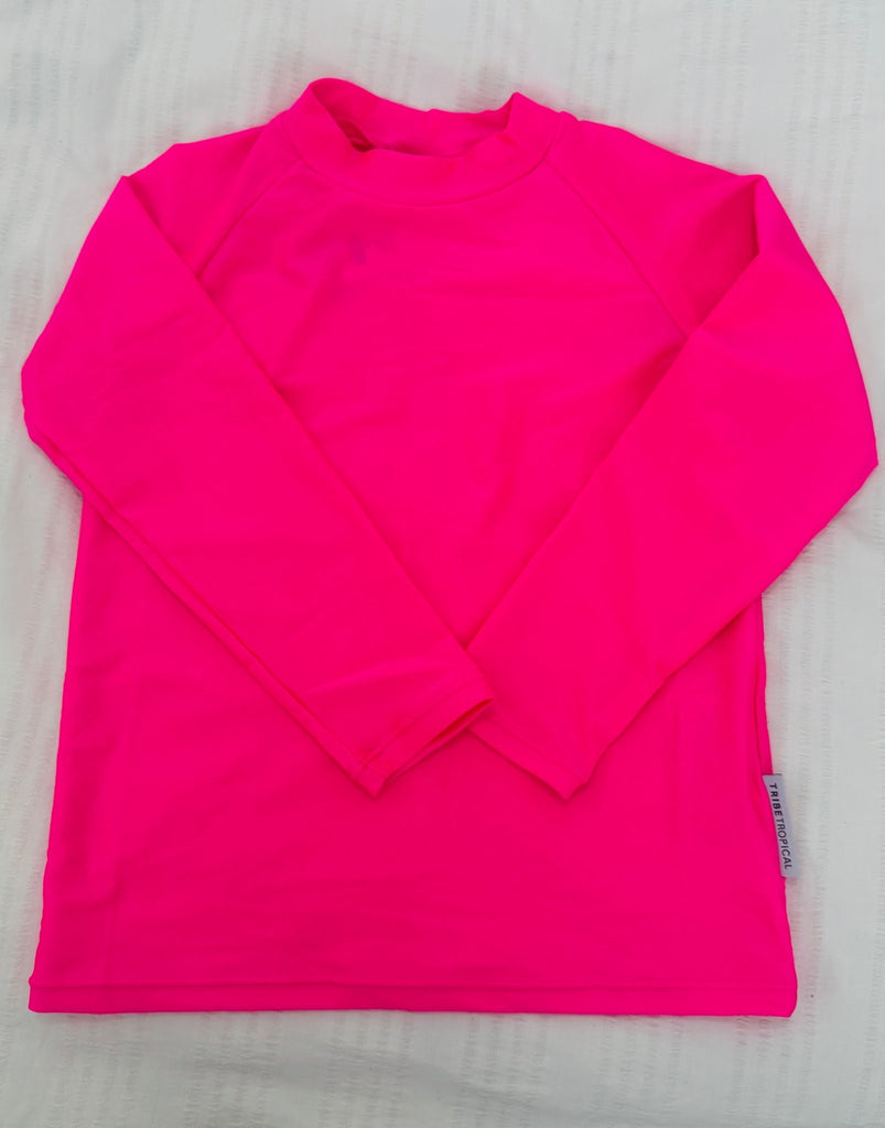 Kids Rash Guard Top V2 - Neon Pink (Unisex) - Tribe Tropical