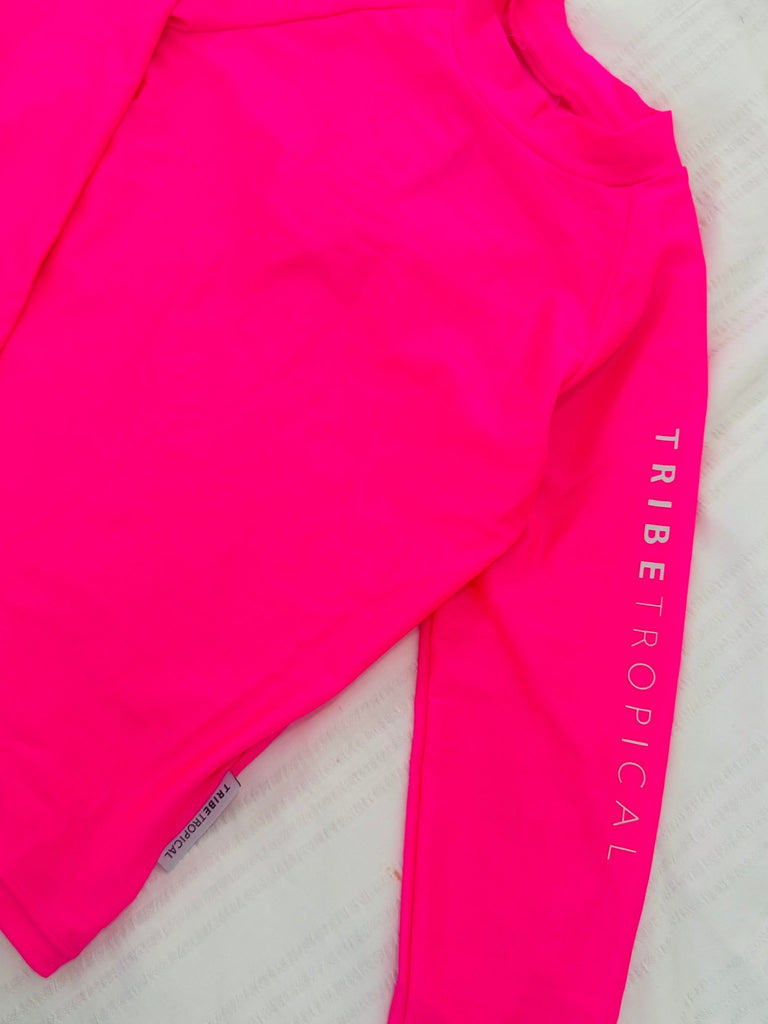 Kids Rash Guard Top V2 - Neon Pink (Unisex) - Tribe Tropical