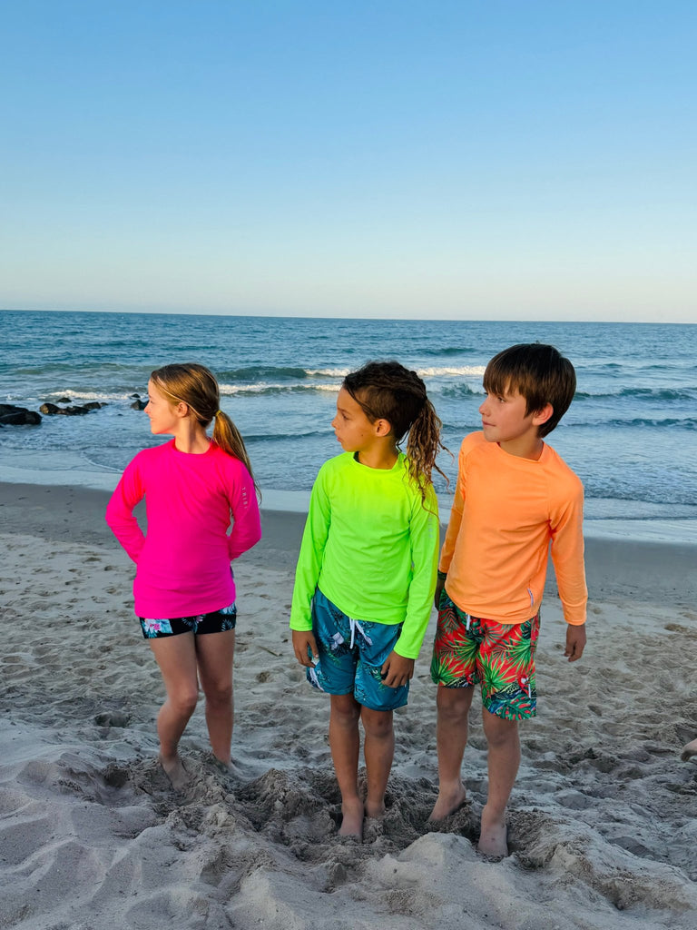 Kids Rash Guard Top V2 - Neon Pink (Unisex) - Tribe Tropical