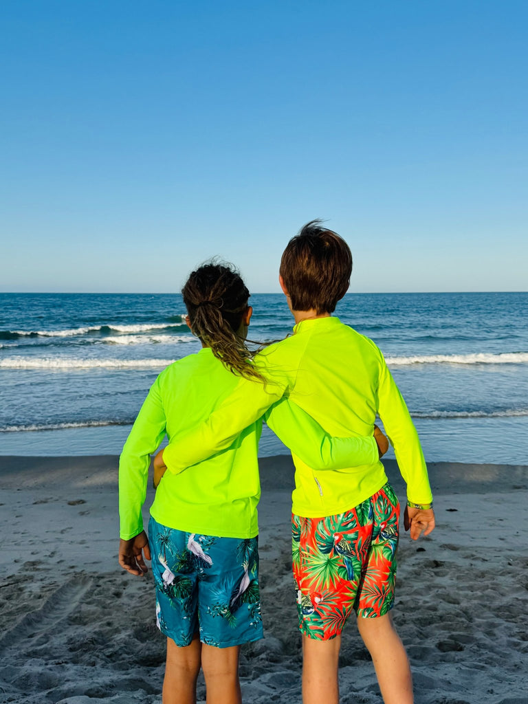 Kids Rash Guard Top V2 - Neon Yellow (Unisex) - Tribe Tropical
