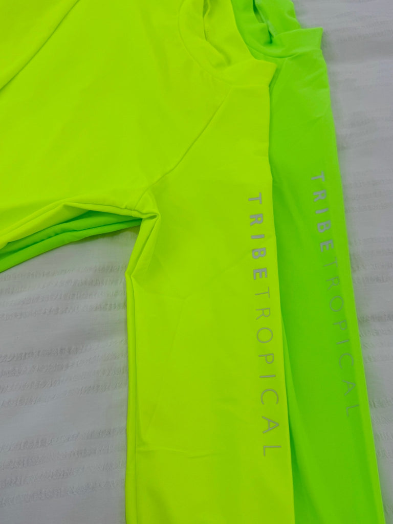 Kids Rash Guard Top V2 - Neon Yellow (Unisex) - Tribe Tropical