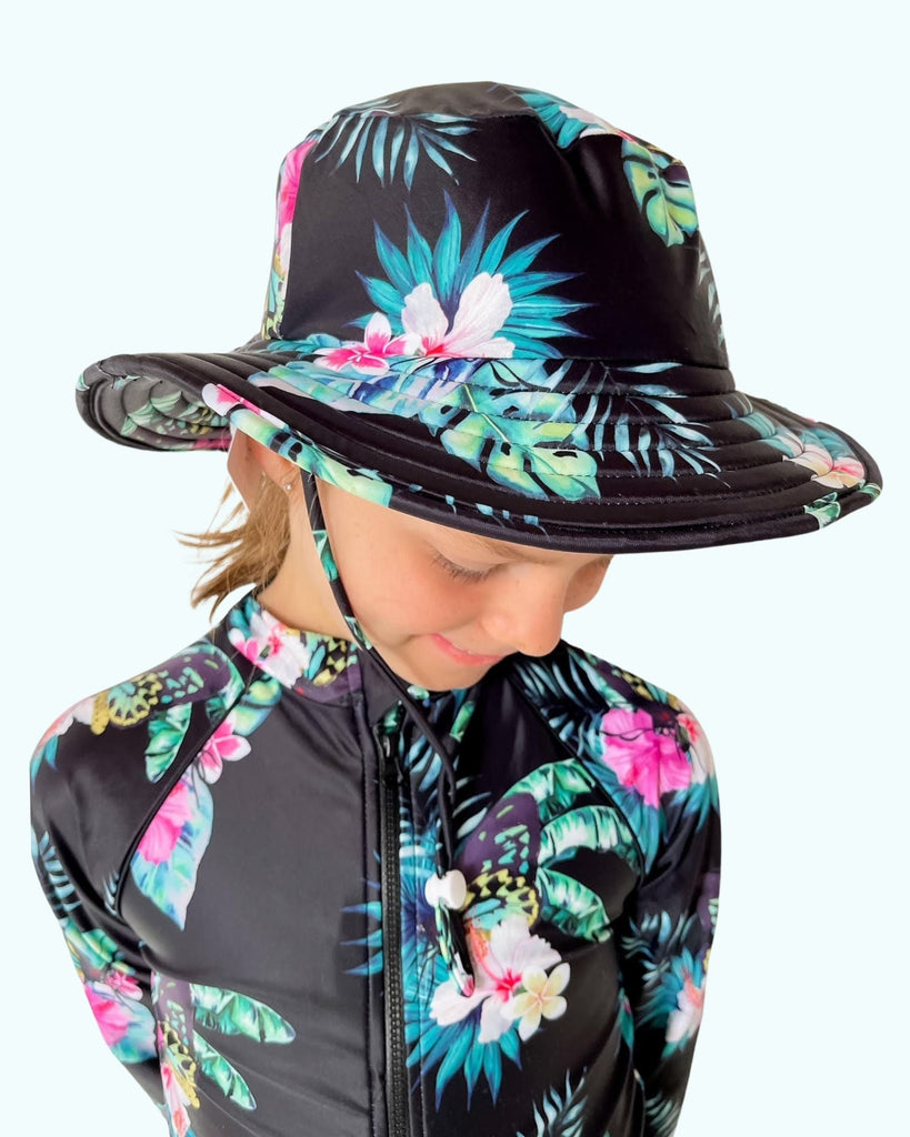 Wide Brim Swim Hat - Daintree Dusk - Tribe Tropical