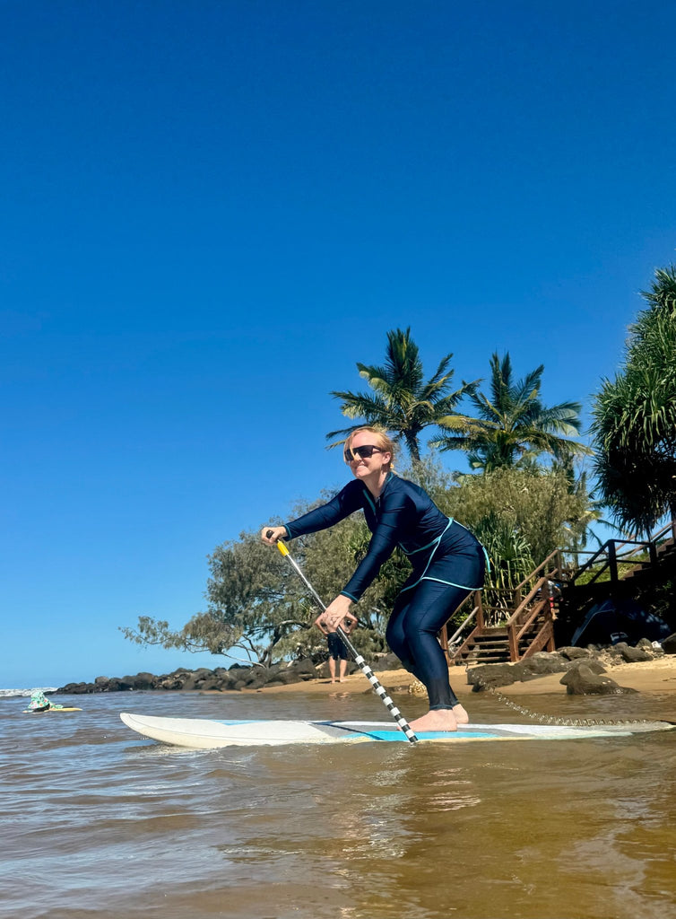 Women’s Full Body UV Paddle Suit & Skirt - Navy Blue - Tribe Tropical