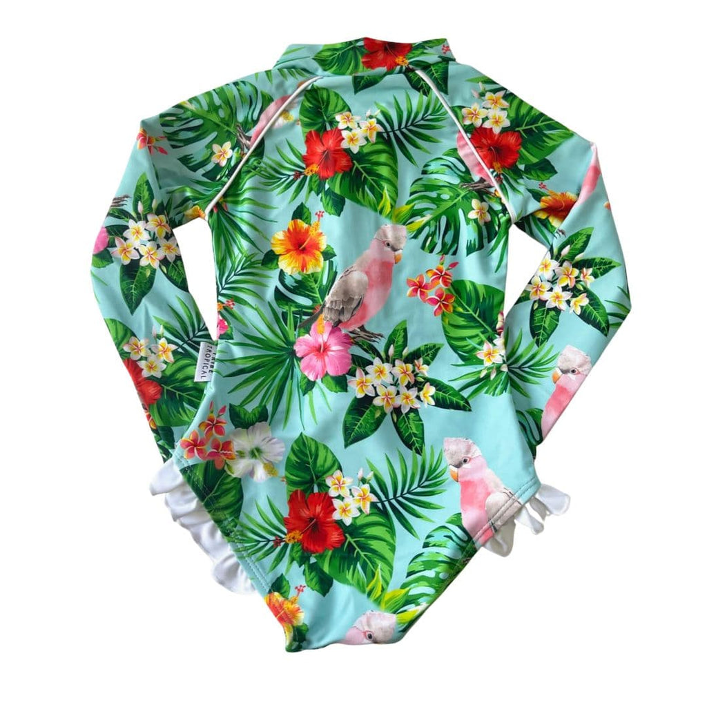 Baby Swimsuit With Snaps (Nappy Change) - Gaga Galah - Tribe Tropical