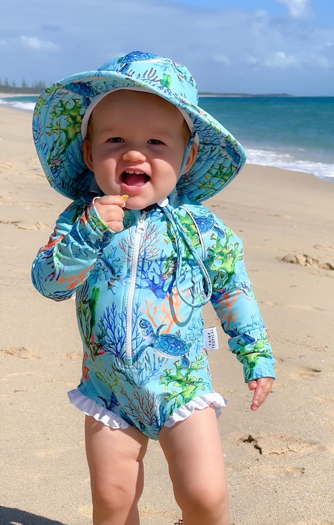 Baby Swimsuit With Snaps Nappy Change Swimwear Australia – Tribe