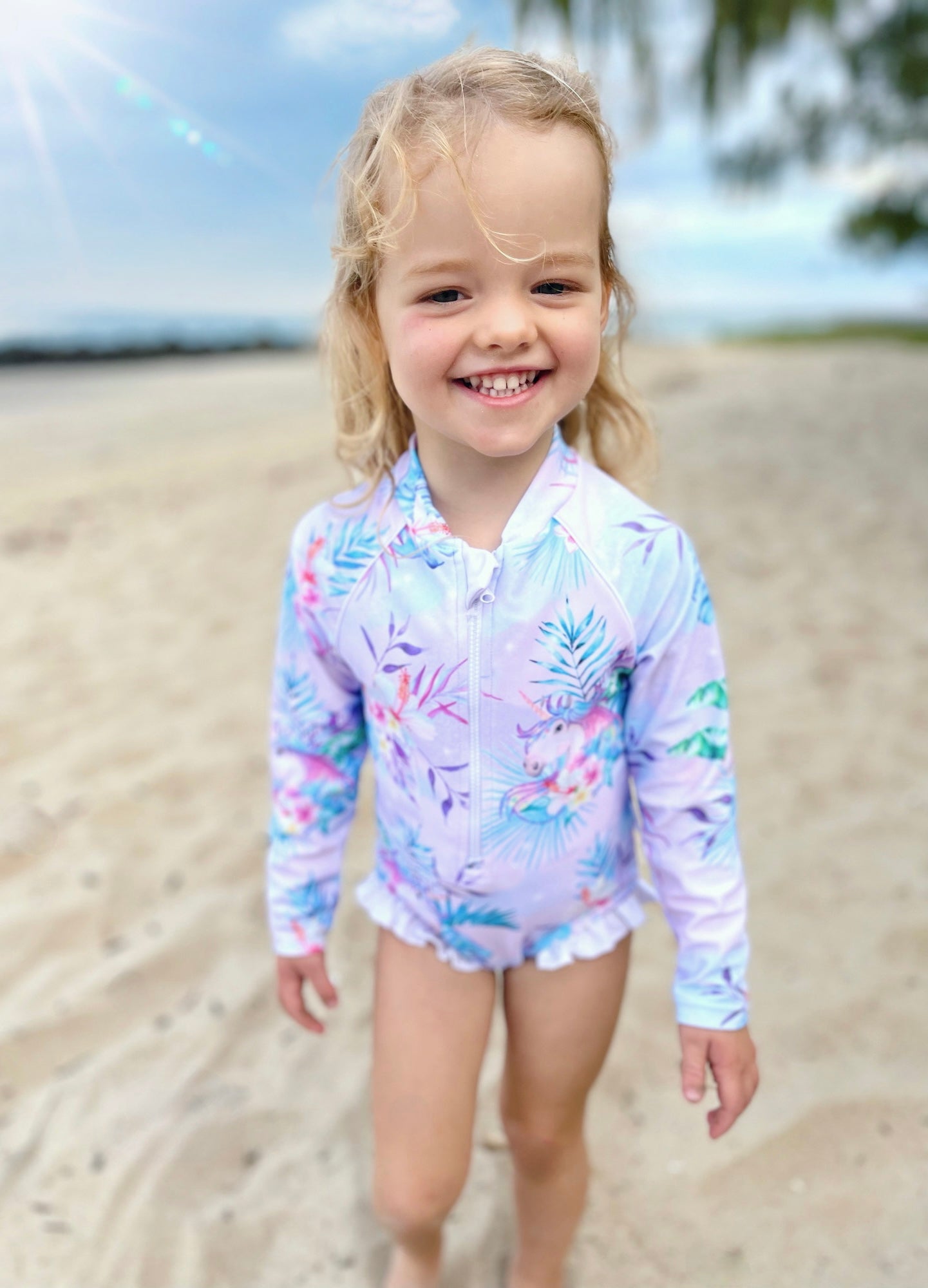 Baby Toddler Swimsuit With Snaps (Nappy Change) Tropic of Unicorn™