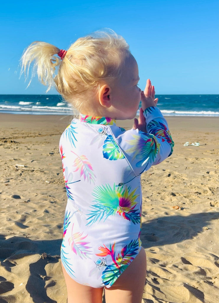 Baby / Toddler Swimsuit With Snaps (Nappy Change) - Arnhem Summer - Tribe Tropical