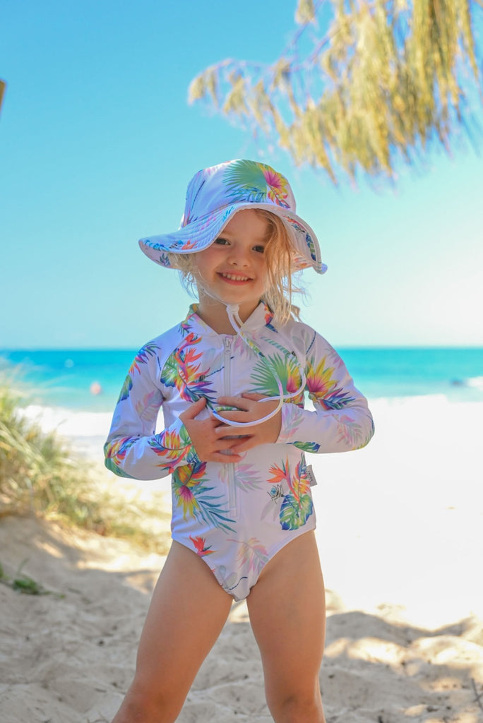 Baby / Toddler Swimsuit With Snaps (Nappy Change) - Arnhem Summer - Tribe Tropical