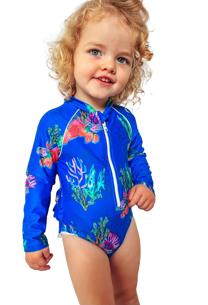 Baby / Toddler Swimsuit With Snaps (Nappy Change) - Magnetic Island - Tribe Tropical
