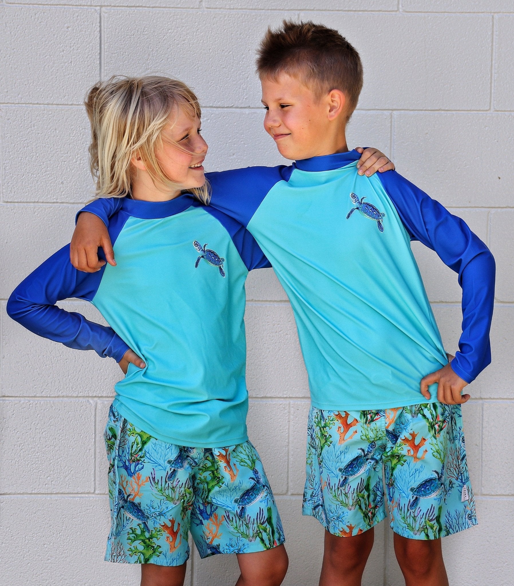 Turtle Rash Guard Boys Rash Guard Top | Long Sleeve Rashie with Turtle – Tribe Tropical