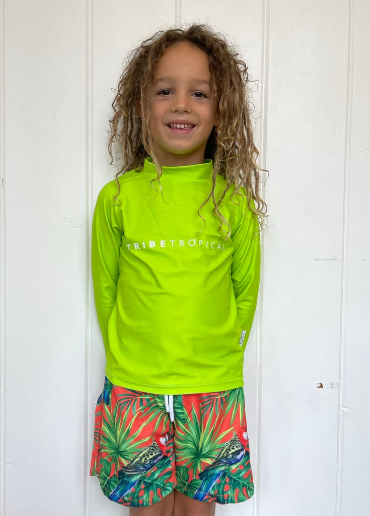 Boys Swim Shorts - Rosella print - Tribe Tropical