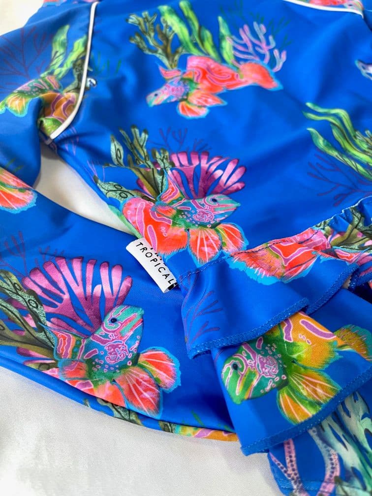Girls Long Sleeve Swimsuit - Magnetic Island - Tribe Tropical