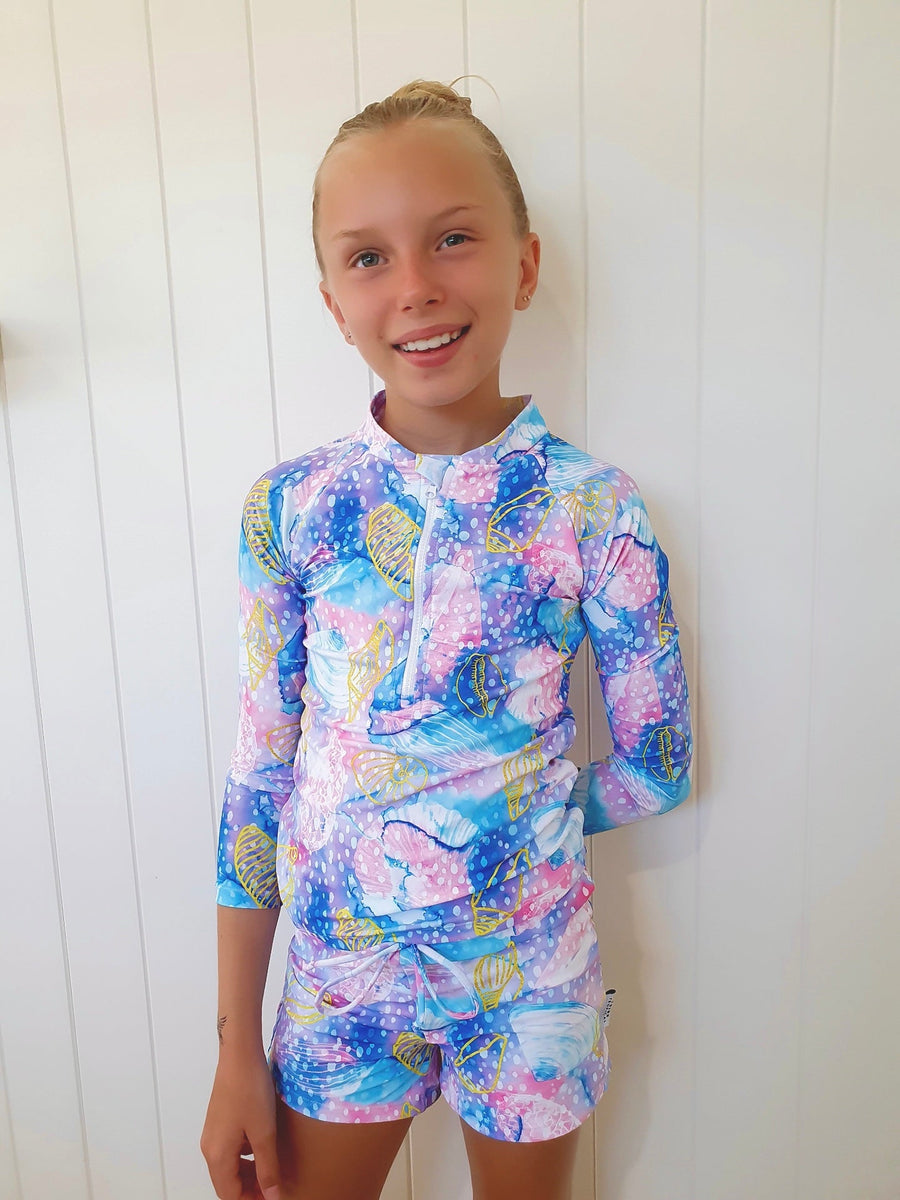 Girl's Sea Glass Banded Shorts