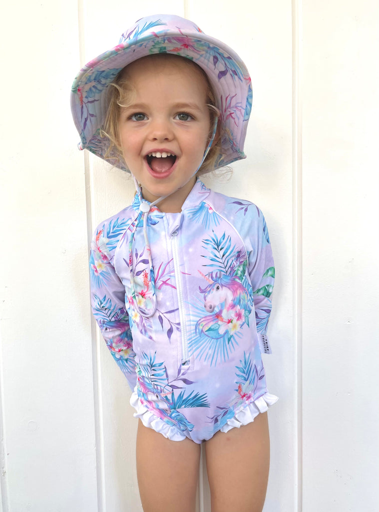 Baby / Toddler Swimsuit With Snaps (Nappy Change) - Tropic of Unicorn - Tribe Tropical