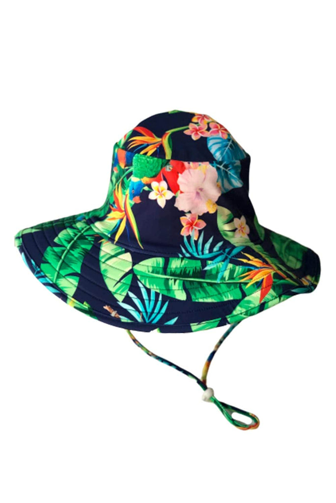 Wide Brim Swim Hat - Lorikeet Love - Tribe Tropical