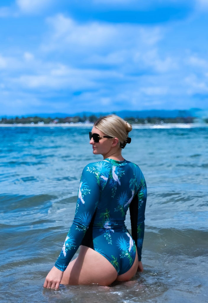 Women's Long Sleeve Swimsuit - Hamilton Island - Tribe Tropical